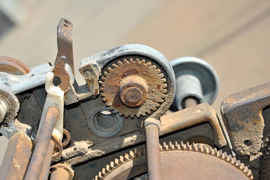 gears, rust, past, metal, machine, equipment, close-up, no people HD wallpaper