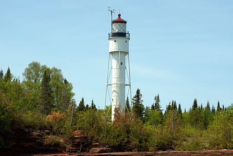 devils island lighthouse, wisconsin, structure, apostle islands HD wallpaper