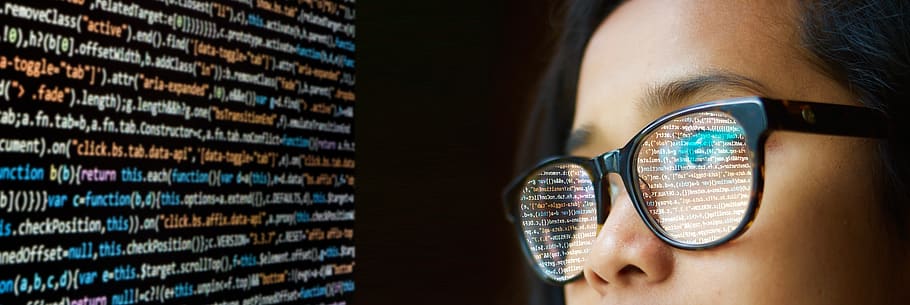 woman, programming, glasses, reflect, mirroring, programmer, HD wallpaper
