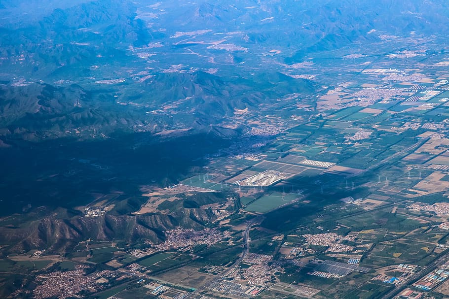 china, xi'an, city, from the sky, landscape, aerial view, environment