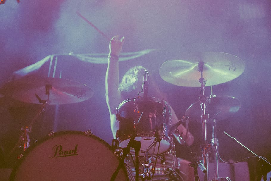 person playing drum kit, music, arts culture and entertainment HD wallpaper