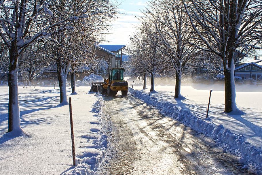 road, avenue, detection, winter, snow, settlement, house, cold temperature HD wallpaper