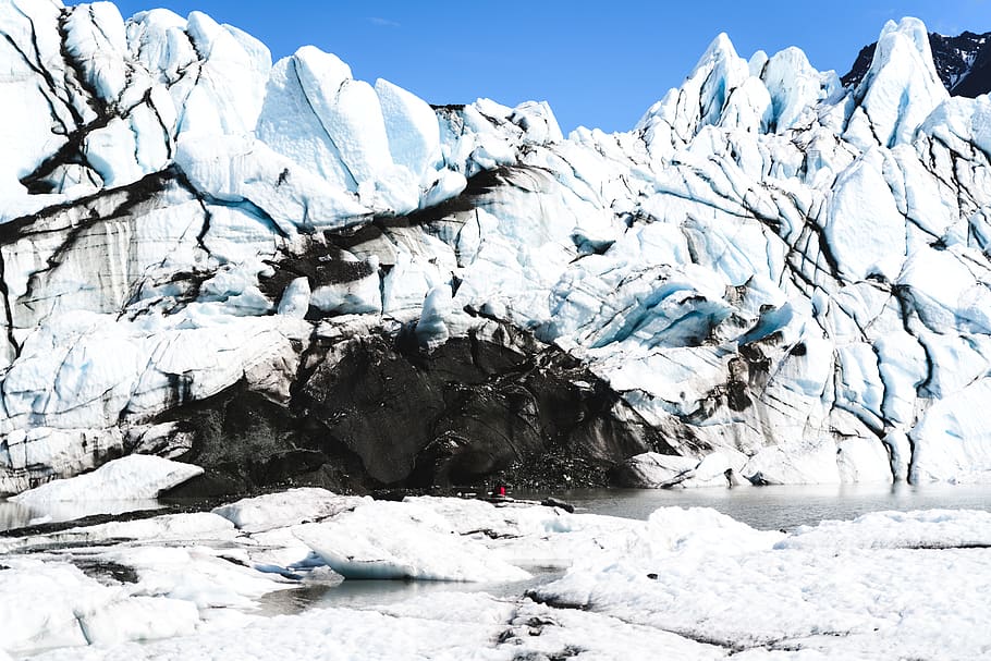 snow covered rock formation, glacier, ice, mountain, nature, outdoors HD wallpaper