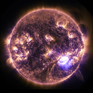 Purple and Brown Colored Planet, astronomy, ball, bright, burning HD wallpaper