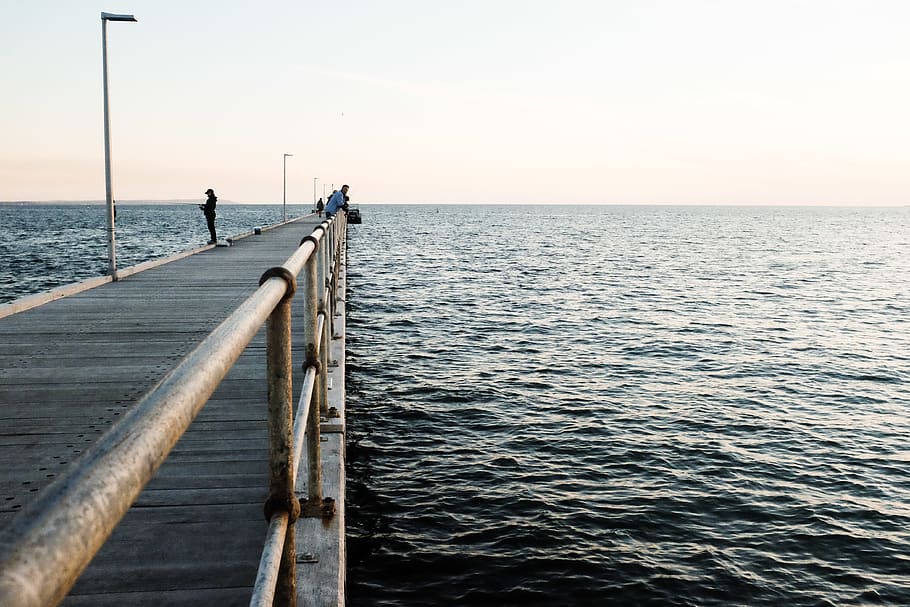 australia, mordialloc, mordialloc pier, waves, water, sunset HD wallpaper