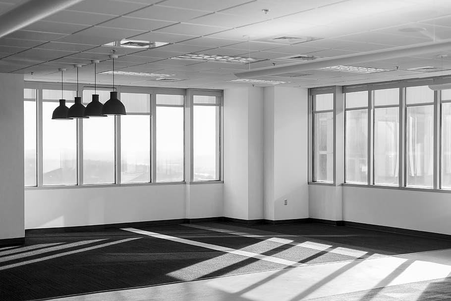 empty white house, window, indoors, glass - material, architecture HD wallpaper