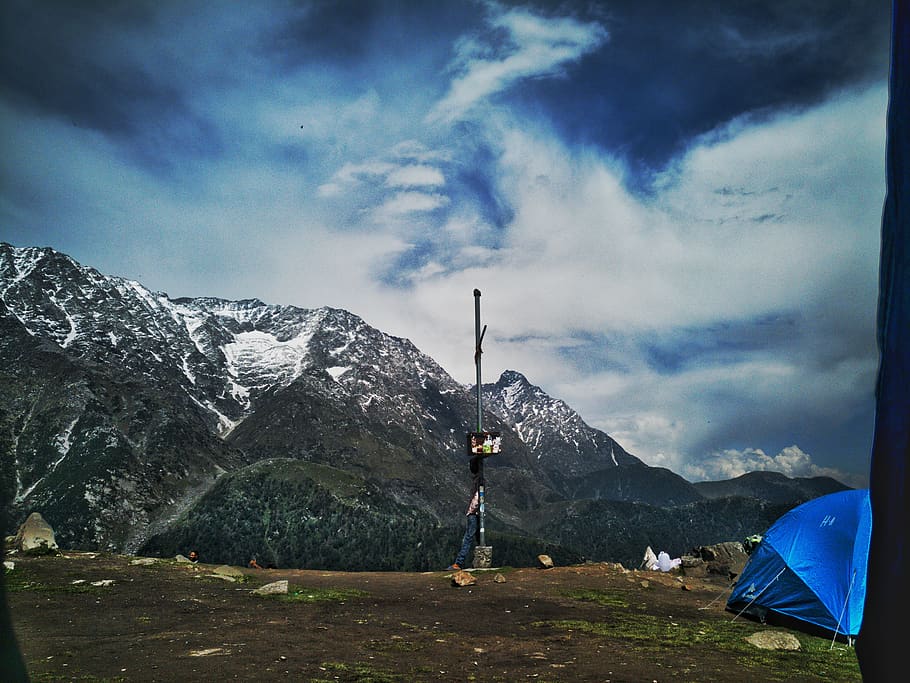 india, triund, mountain, sky, cloud - sky, mountain range, beauty in nature HD wallpaper