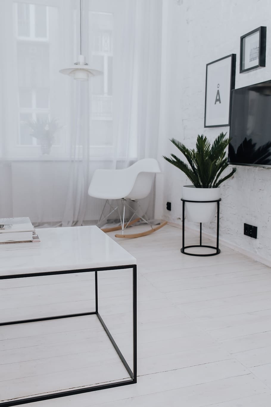 Living Room With Scandi Interior Design, Un'common Marble Table HD wallpaper