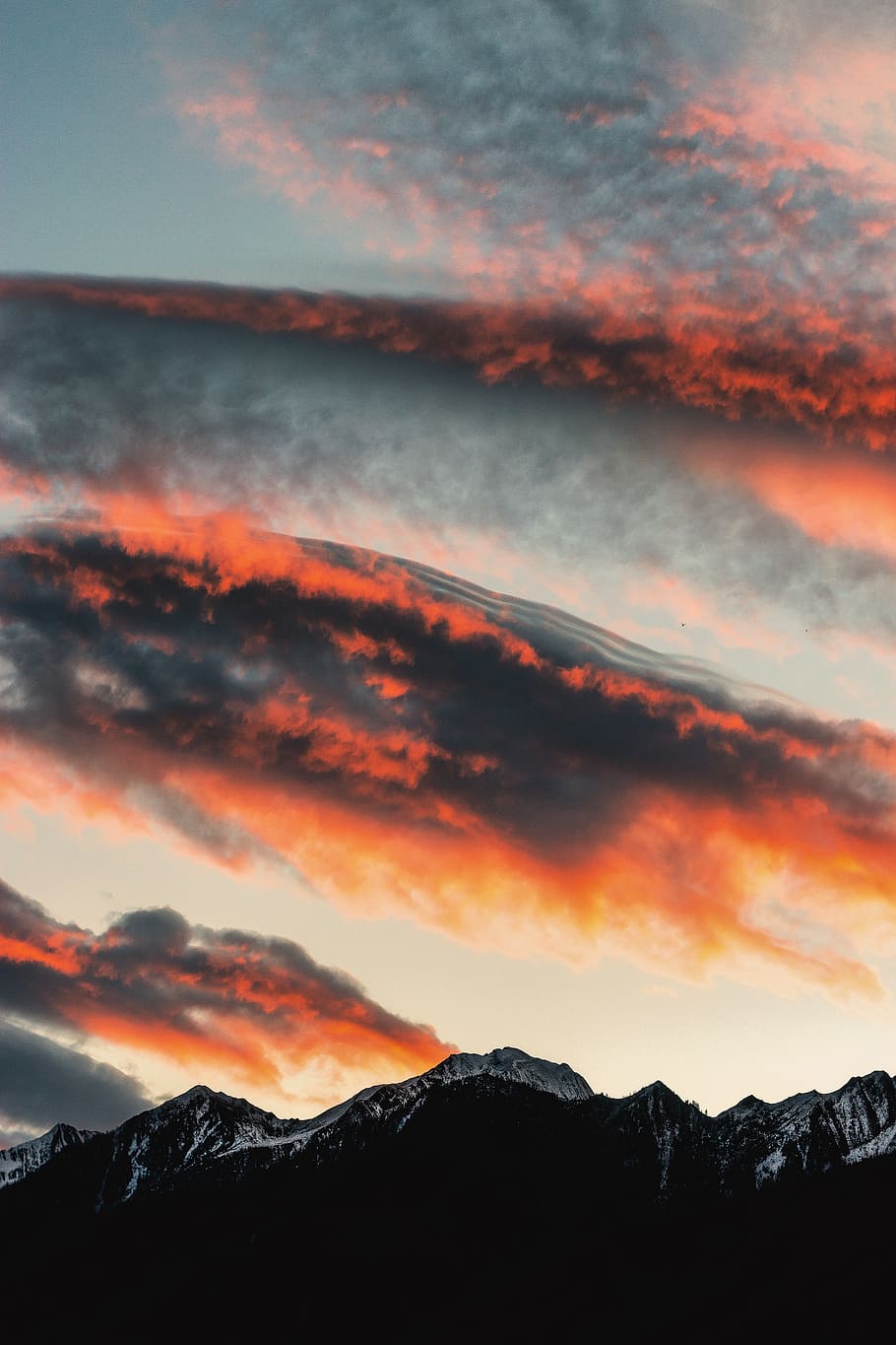 Mountain during Golden Hour, clouds, dawn, desktop wallpaper HD wallpaper