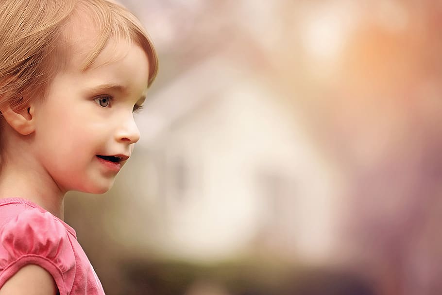 Close Up Photo of Girl in Pink Shirt, adorable, beautiful, blur HD wallpaper