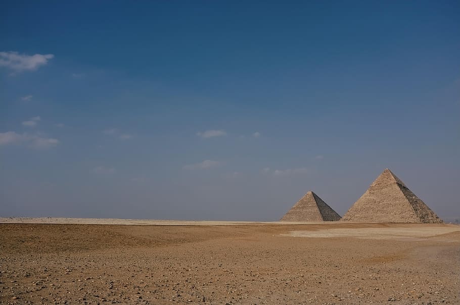 pyramid at daytime, egypt, the great pyramid of giza, ancient egypt, HD wallpaper