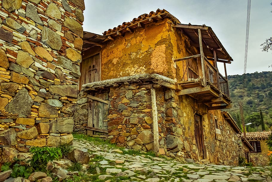 cyprus, fikardou, village, medieval, world heritage, house, HD wallpaper