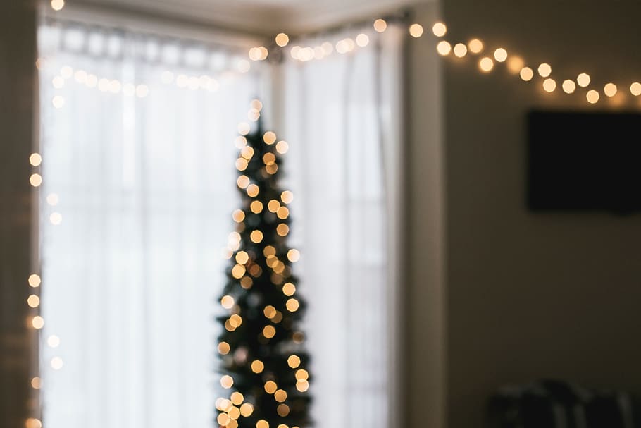 house, interior, design, christmas, lights, window, living HD wallpaper