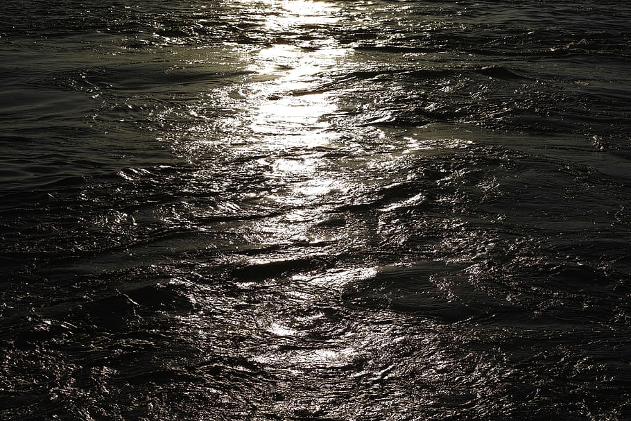 light, marine, water, moonlight, romantic, background, landscape HD wallpaper