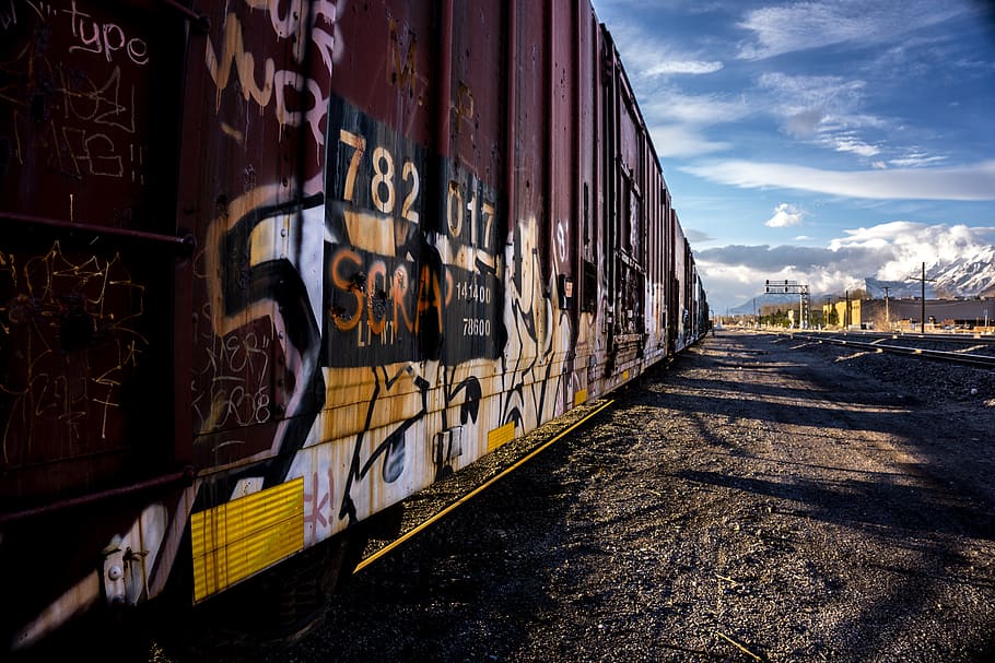 united states, provo, traintrack, urbanart, railroad, graffiti, HD wallpaper