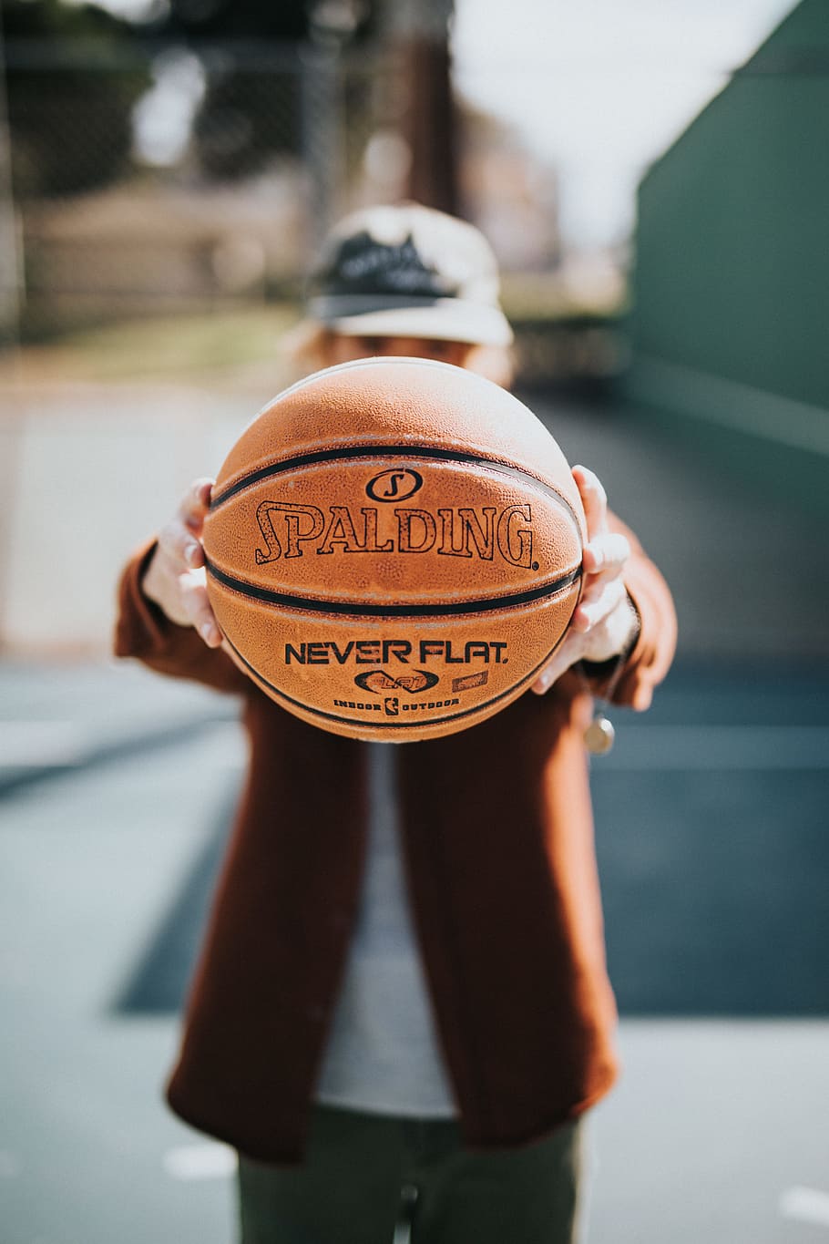 selective focus photography of Spalding basketball, basket ball, HD wallpaper