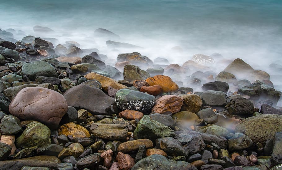 surf, sea, water, ocean, coast, nature, beach, spray, rock HD wallpaper
