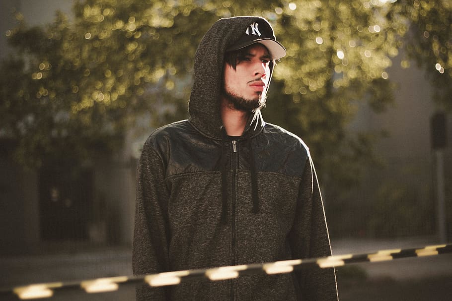 people,man, guy, alone, cap, hat, fashion, jacket, hoodie, steel HD wallpaper