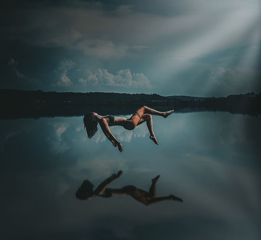 lake, light, summer, reflection, sky, nature, landscape, water HD wallpaper