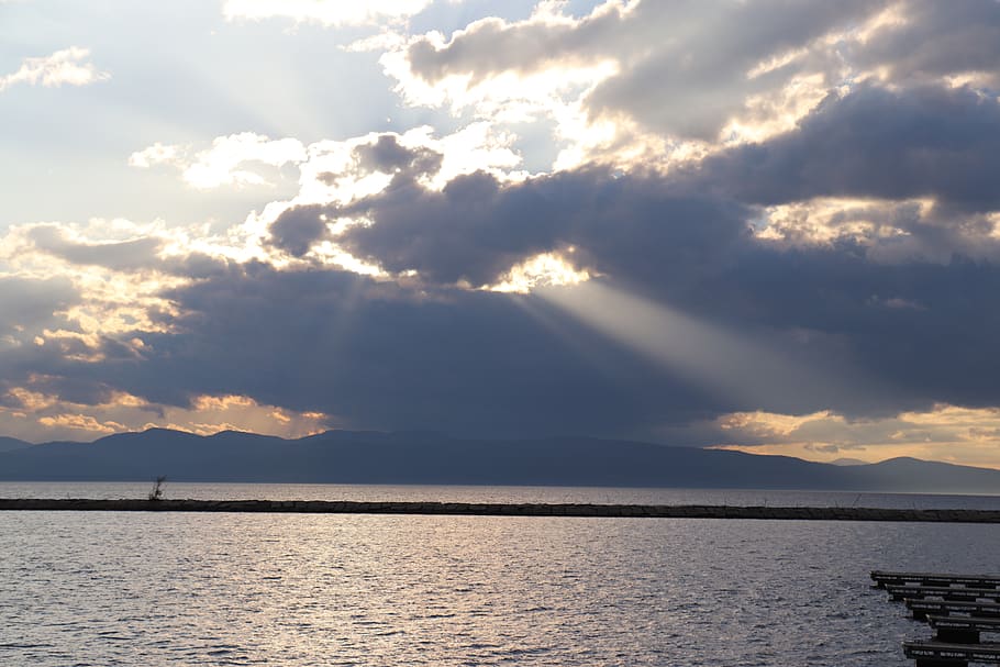 sun, sky, lake, clouds, sunset, nature, landscape, vermont HD wallpaper