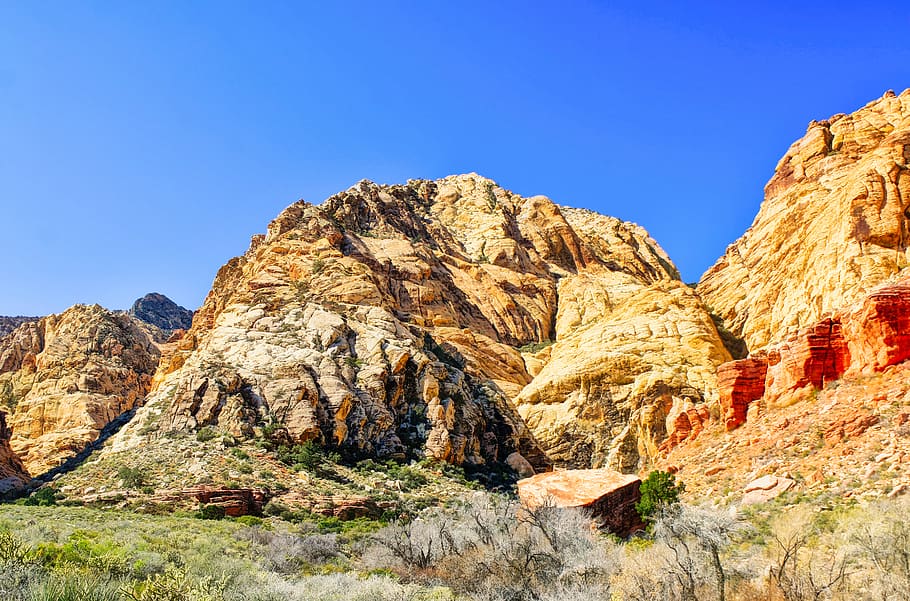 red rock canyon, mountain, solid, sky, rock - object, rock formation HD wallpaper