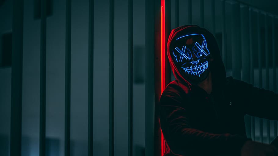 man in black jacket with mask, human, person, apparel, clothing HD wallpaper