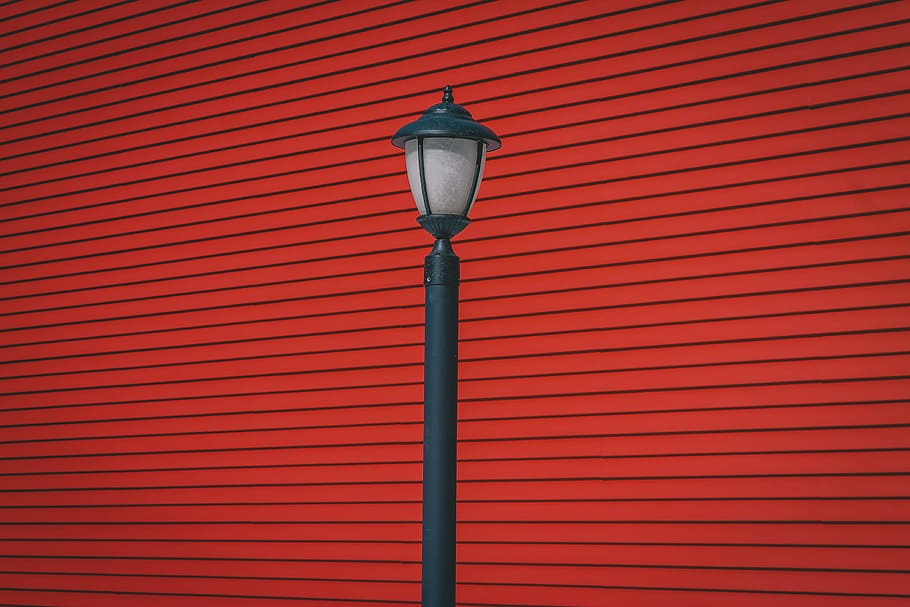 Black Street Lantern, contemporary, iron, lamp, lamppost, light HD wallpaper