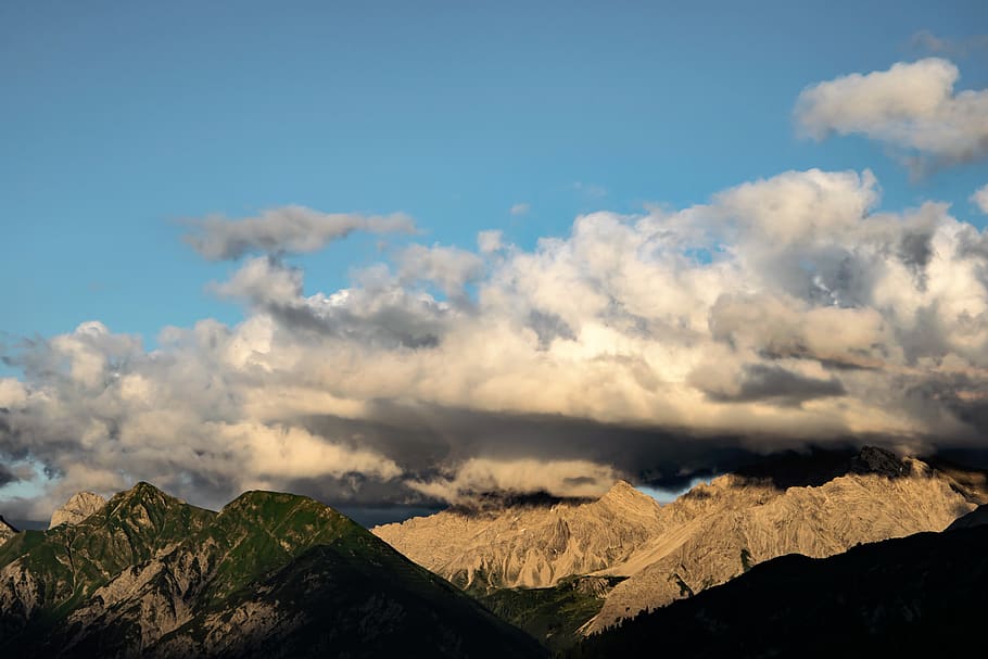 clouds, alps, mountains, sky, cloud - sky, beauty in nature HD wallpaper