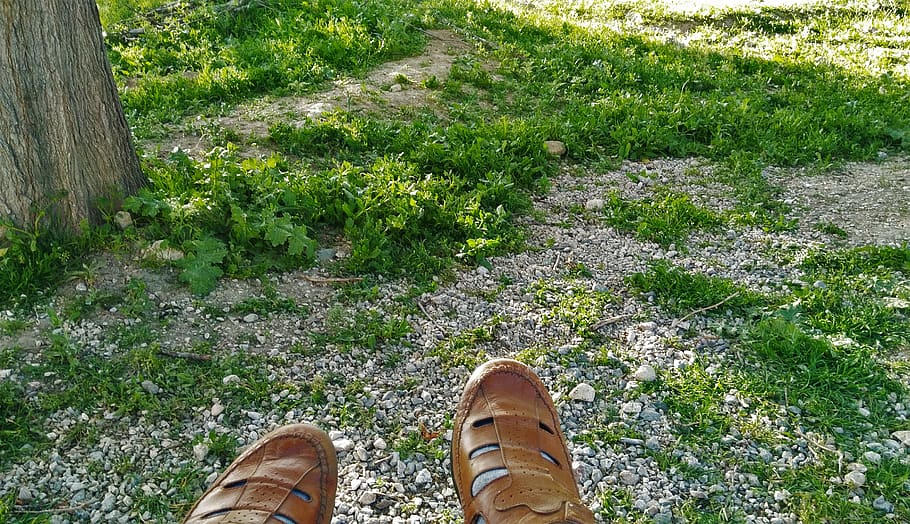 Person Wearing Fisherman Sandals, color, daylight, environment HD wallpaper