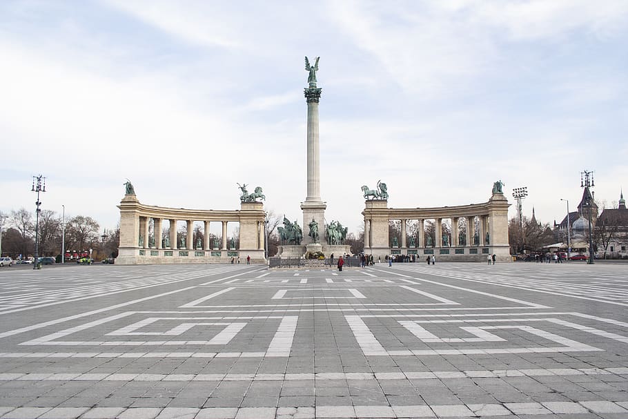 hungary, budapest, heroes´ square in budapest, heroes square, HD wallpaper