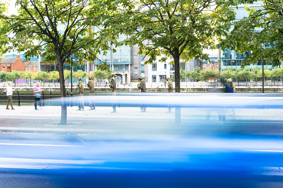 green trees, human, person, building, hotel, city, outdoors, resort HD wallpaper