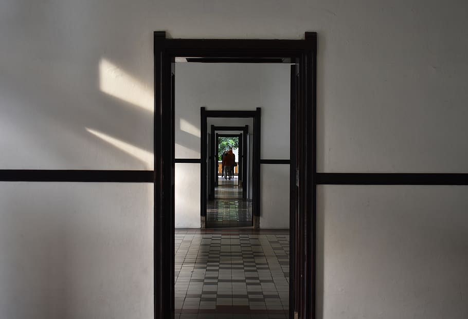 door, gateway, tunnel, architecture, indoors, built structure HD wallpaper