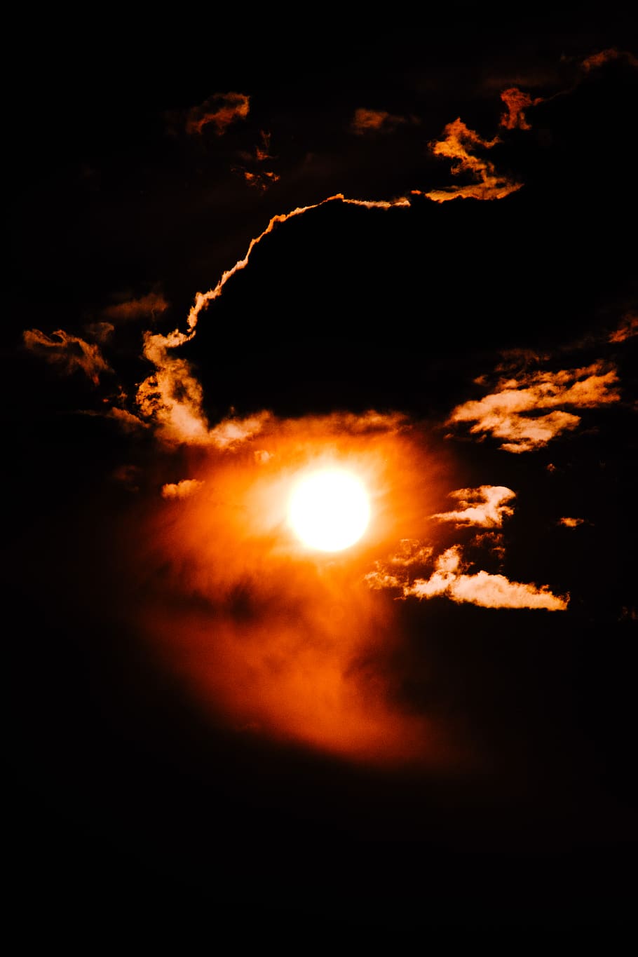 sun, sunset, clouds, sky, skyscape, landscape, nature, contrast HD wallpaper