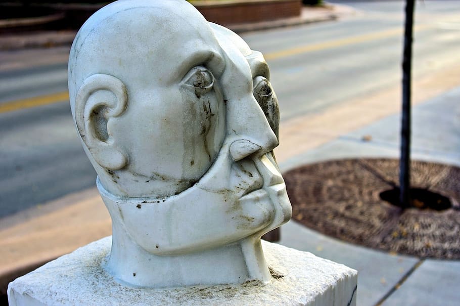 head in progress, sculpture, stone, bust, face, artwork, fantasy HD wallpaper
