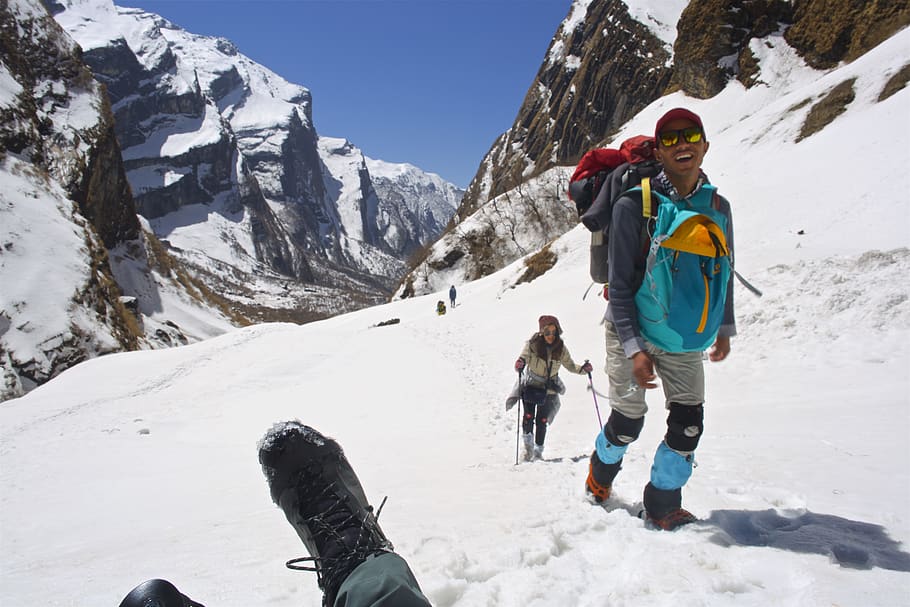 nepal, snow, winter, cold temperature, leisure activity, full length HD wallpaper