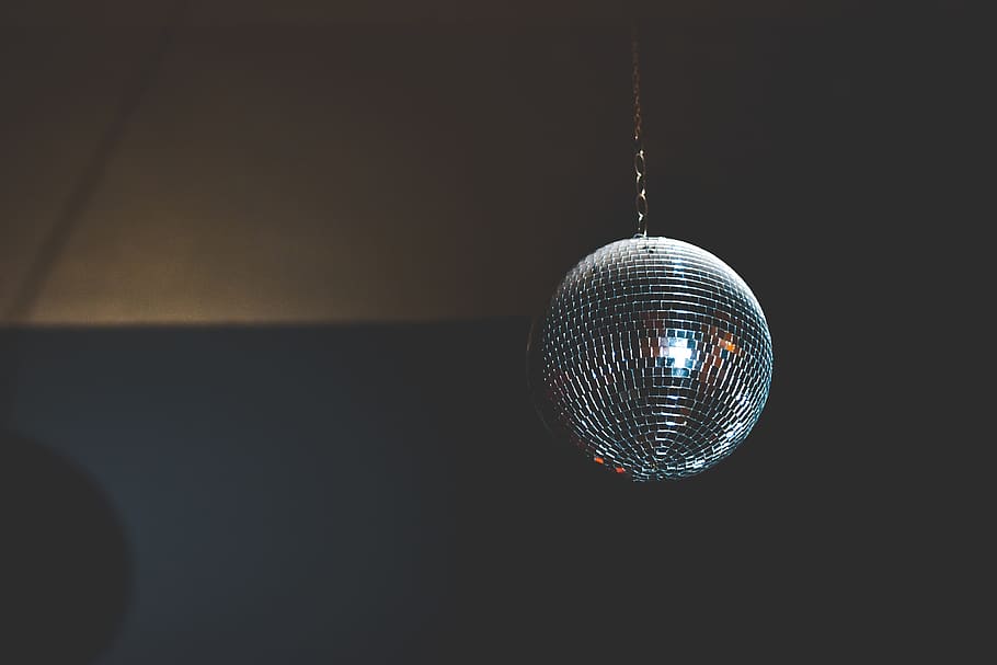 hanging disco ball, nightlife, nightclub, indoors, single object HD wallpaper