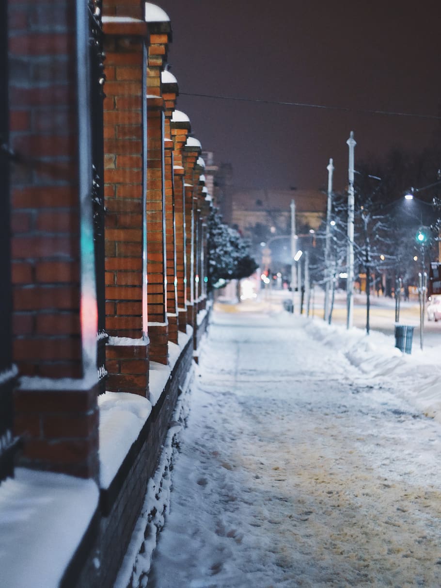 croatia, osijek, street, urban, frozen, snow, architecture, HD wallpaper