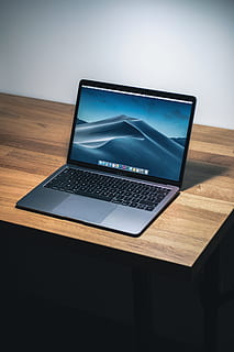 MacBook Pro, wallpaper, background, mojave, setup, ikea, wood HD wallpaper