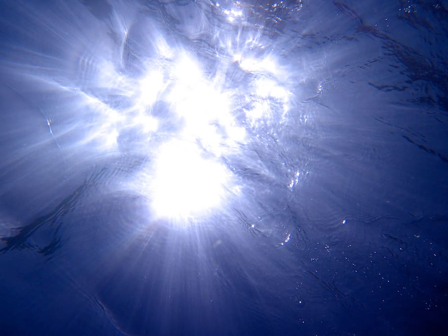 below, beneath, blue, deep, dive, diving, light, ocean, scuba HD wallpaper