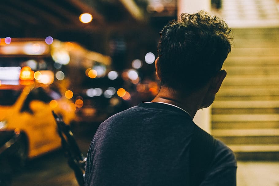 people, man, alone, dark, night, car, vehicle, taxi, transportation HD wallpaper