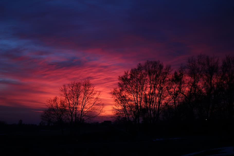 sunrise, sky, sunset, landscape, nature, dawn, silhouette, cloud - sky HD wallpaper