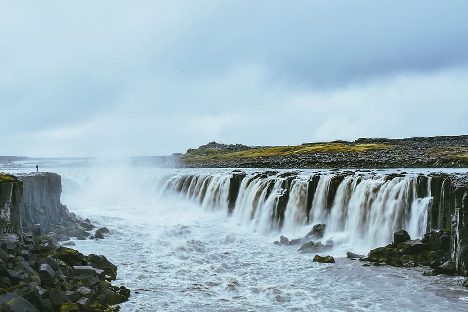 waterfall, scenics - nature, beauty in nature, motion, long exposure HD wallpaper