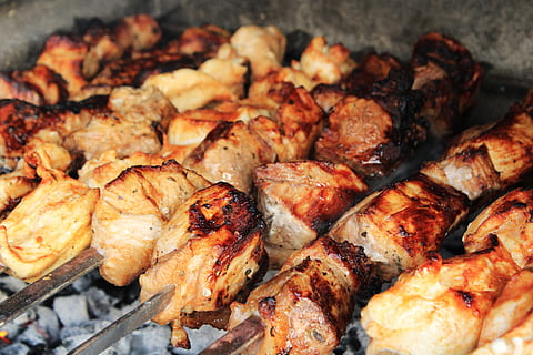 bbq, pork, chicken, barbecue, meat, grill, food, dinner, hot HD wallpaper