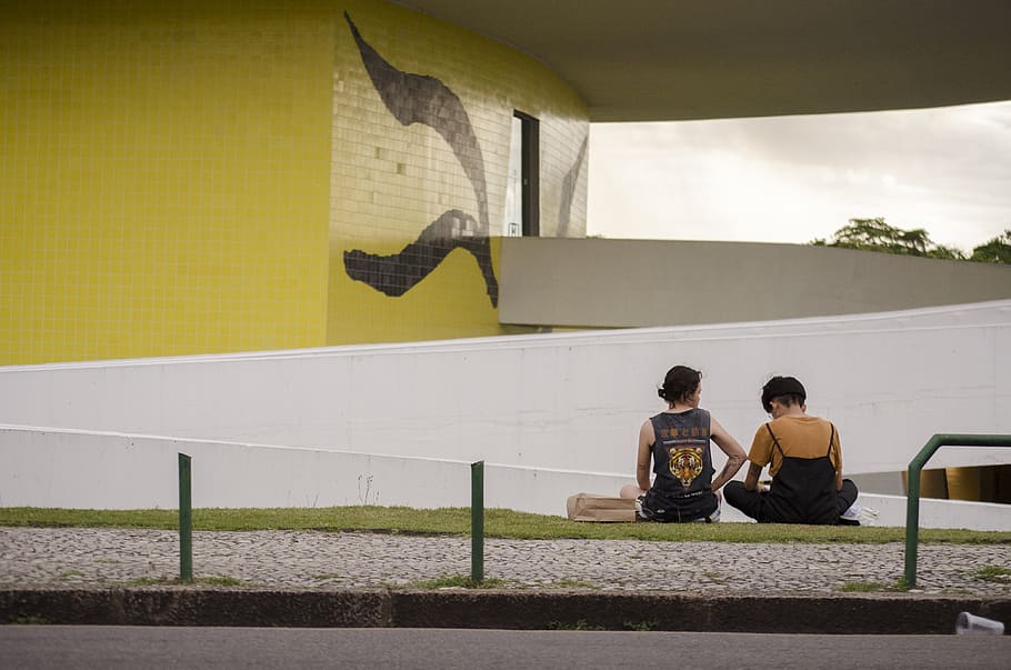 curitiba, brasil, museu oscar niemeyer, chilling, architecture, HD wallpaper