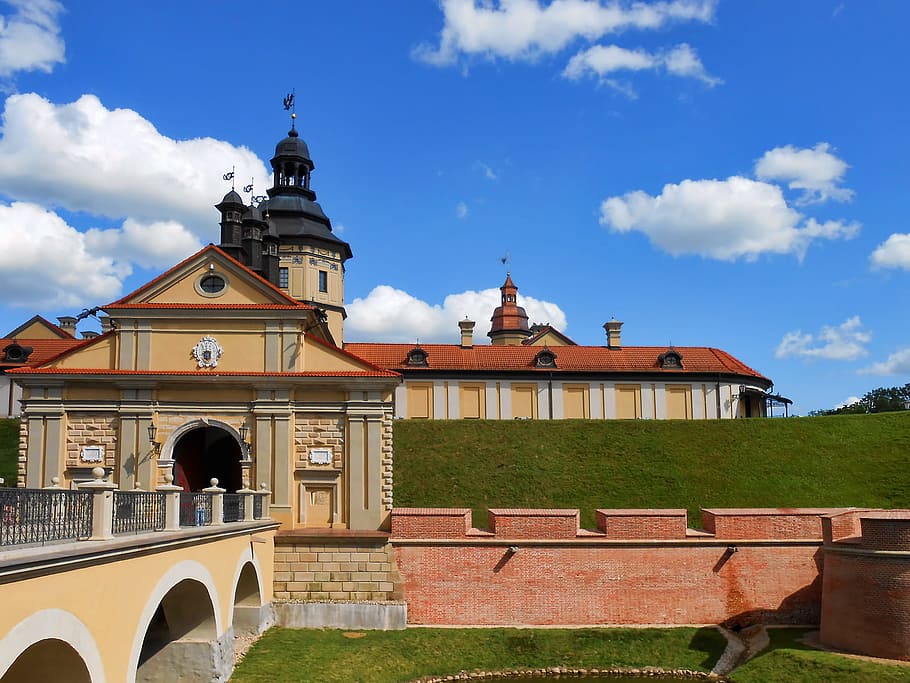 belarus, sky, building, house, old, wall, architecture, minsk HD wallpaper