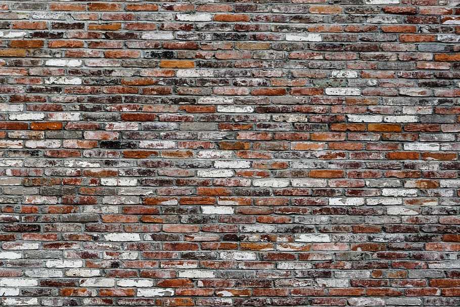 brown, white, and grey brick wall, backgrounds, full frame, architecture HD wallpaper