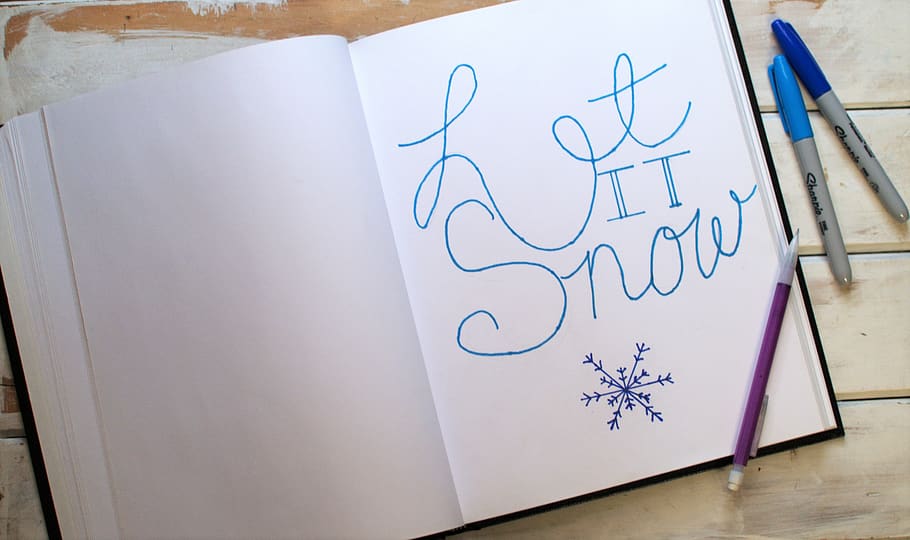 letter, lettering, type, typography, snow, let it snow, song HD wallpaper