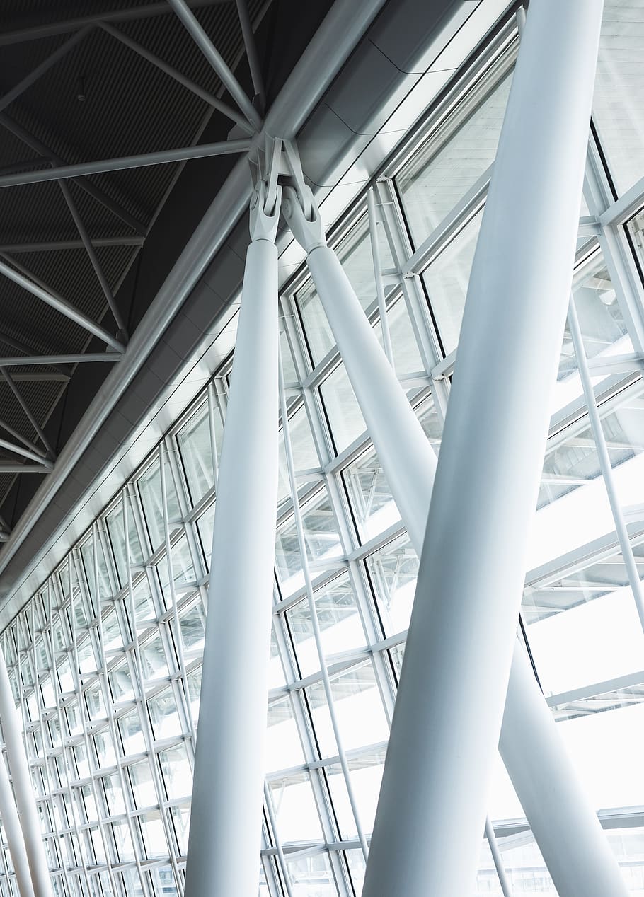 white metal frame, architecture, low angle view, built structure HD wallpaper