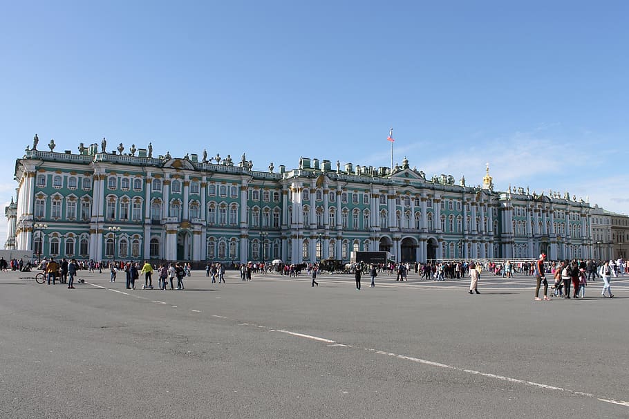 russia, st petersburg russia, winter palace, hermitage, palace square, HD wallpaper