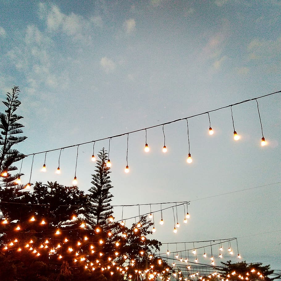 indonesia, bali, sky, tree, plant, cloud - sky, illuminated HD wallpaper